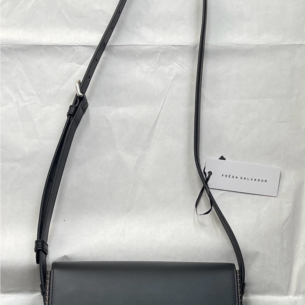 Freda Salvador Sleek Black Crossbody Bag